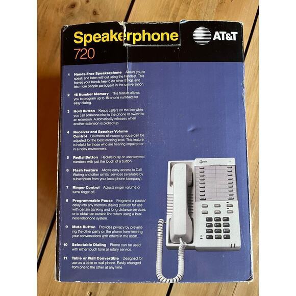 Vintage AT&T Speakerphone 720 w/ original box. hands free speaker, Stores 16 #'s - Picture 6 of 6